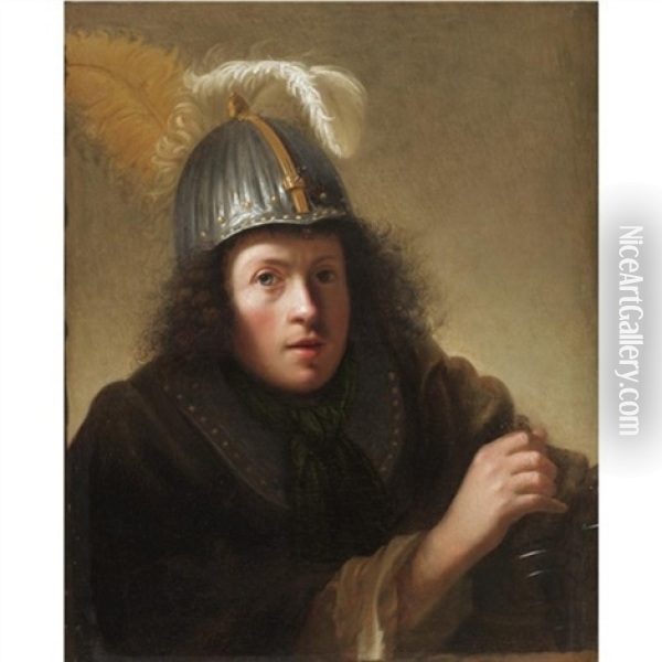 Portrait Of A Young Man, Dressed As A Soldier Oil Painting -  Rembrandt van Rijn