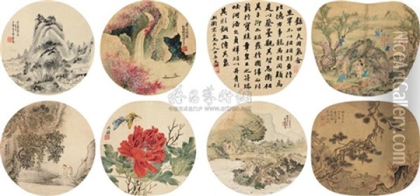 Landscapes, Flowers And Calligraphy (album W/8 Works) Oil Painting -  Li Wentian