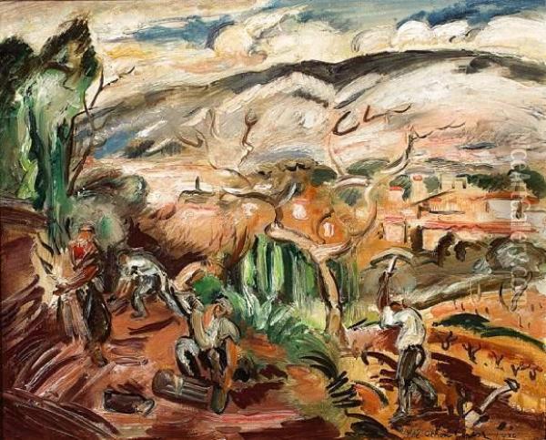Les Coupeurs De Bois, Circa 1930 Oil Painting - Emile-Othon Friesz
