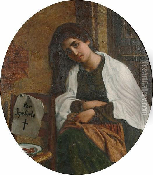 An Italian Girl Oil Painting - Gian Francesco Locatelli