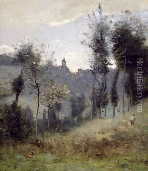 Canteleu near Rouen Oil Painting - Jean-Baptiste-Camille Corot