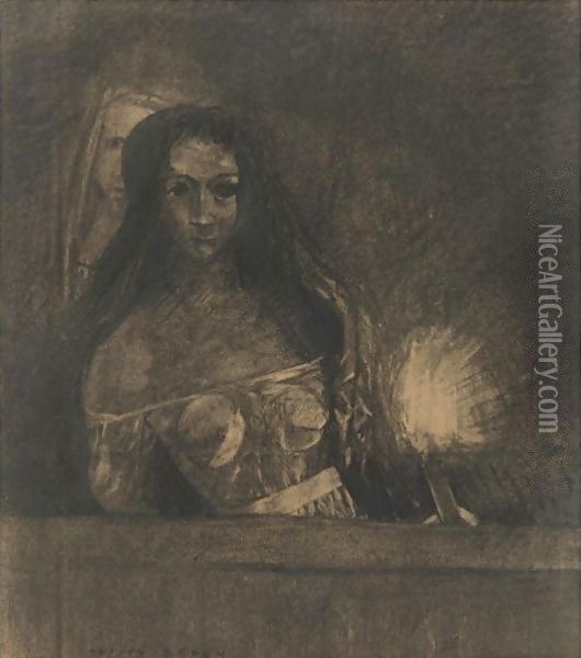 Le Flambeau Oil Painting - Odilon Redon