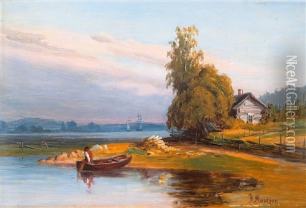 Landscape From The Archipelago Oil Painting - Johan Knutson