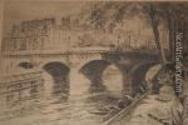 Paris Le Pont Neuf Oil Painting - Camille Pissarro