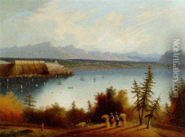 Haying Along The River Oil Painting - Edmund C. Coates