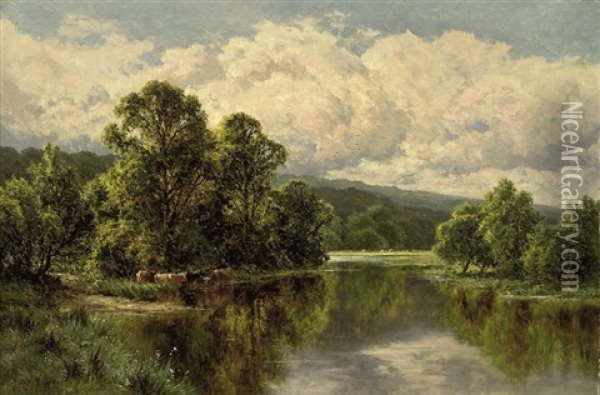Summer On The River Oil Painting - Henry H. Parker