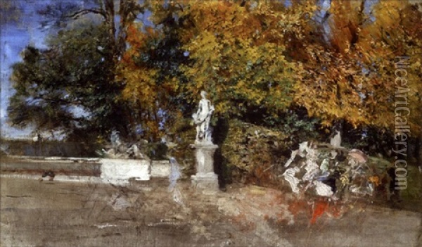 Versailles - Allee Des Rois Oil Painting - Giovanni Boldini