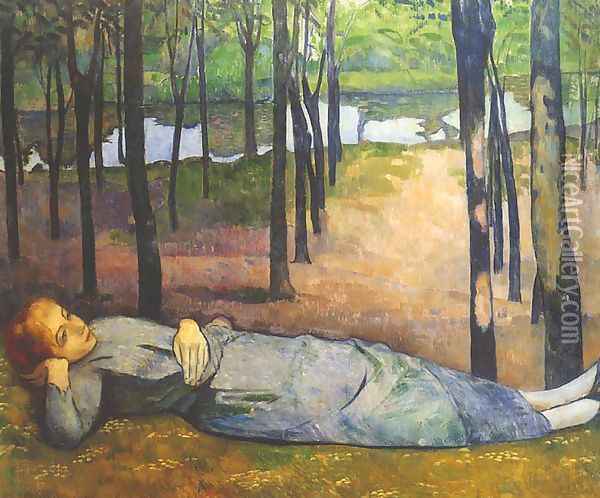 Madeleine in the Bois d'Amour Oil Painting - Emile Bernard