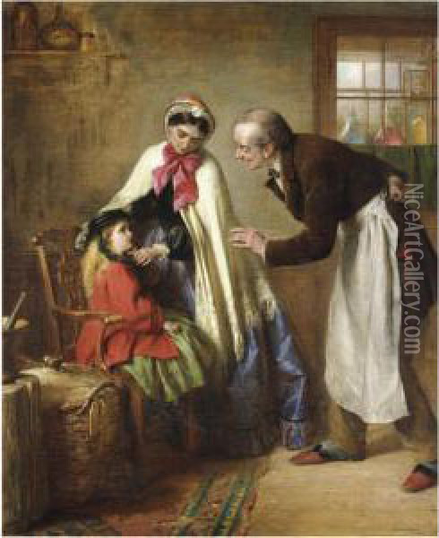 A First Visit To The Dentist Oil Painting - Edward Hughes