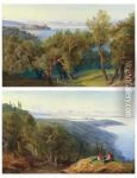 Corfu From The Village Of Ascension Oil Painting - Edward Lear