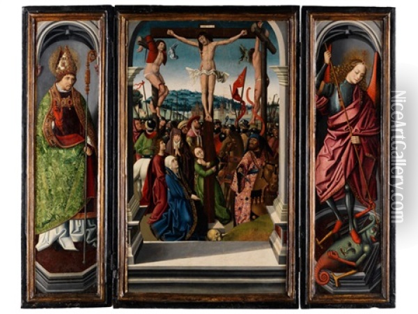 Museales Triptychon Oil Painting - Juan (Reixach) Rexach