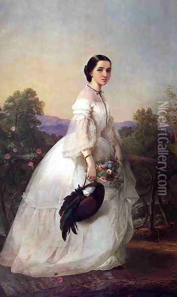 Portrait of Jenny Lind Oil Painting - Louis Lang