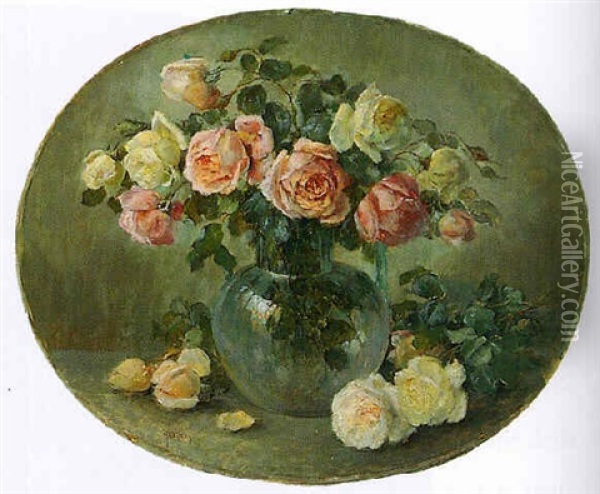 Rosenstilleben Oil Painting - Gioacchino Galbusera