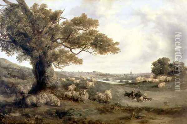 View of Norwich, 1849 Oil Painting - Alfred Priest