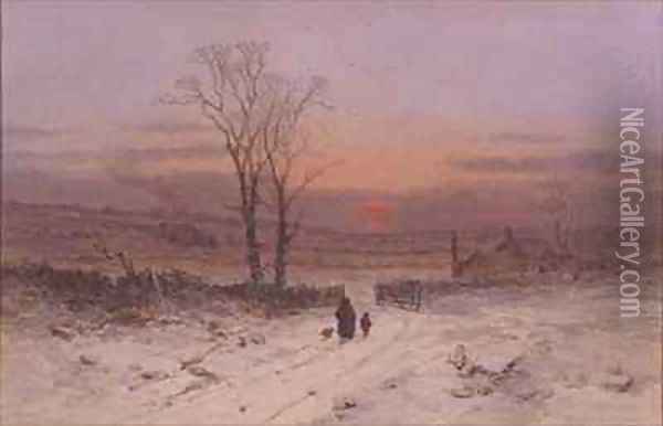 A Winter's Eve Oil Painting - Charles Brooke Branwhite