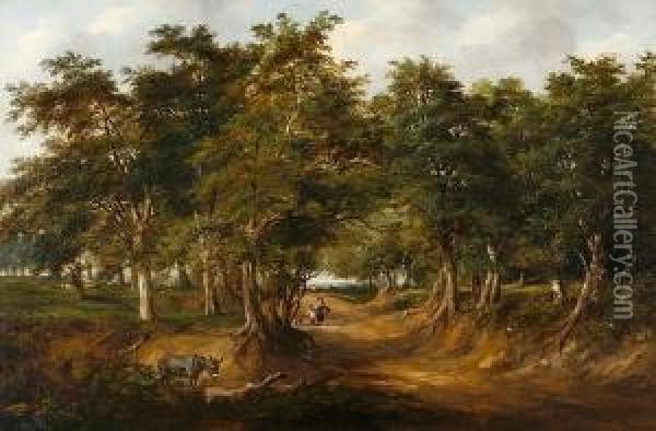 Gainsborough Lane Oil Painting - Robert Burrows