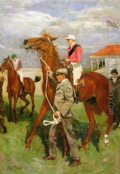 Leading Out Of The Paddock Oil Painting - Mary Cameron