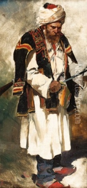 Tatar Au Poignard Oil Painting - Vasili Vasilievich Vereshchagin