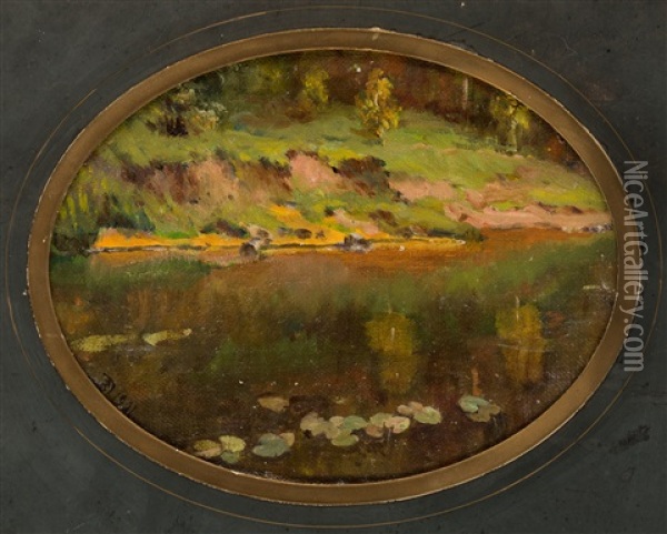 A Lakeview Oil Painting - Vasili Dimitrievich Polenov