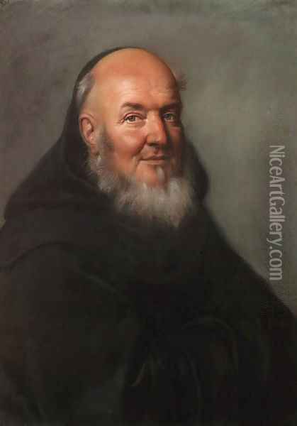 Portrait of a Capuchin monk, bust length Oil Painting - Joseph Vivien