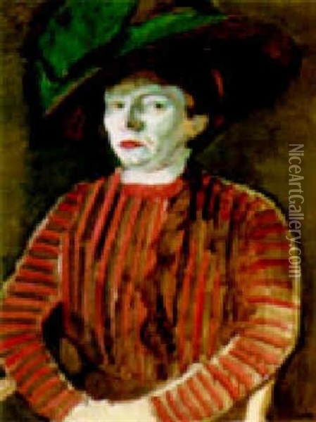 Femme Au Chapeau Oil Painting - Georges (Karpeles) Kars