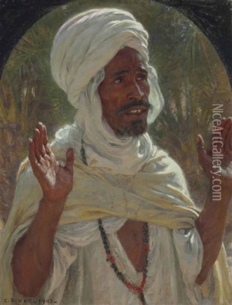 Arabe Recitant La Priere De L'asr Oil Painting - Alphonse Etienne Dinet