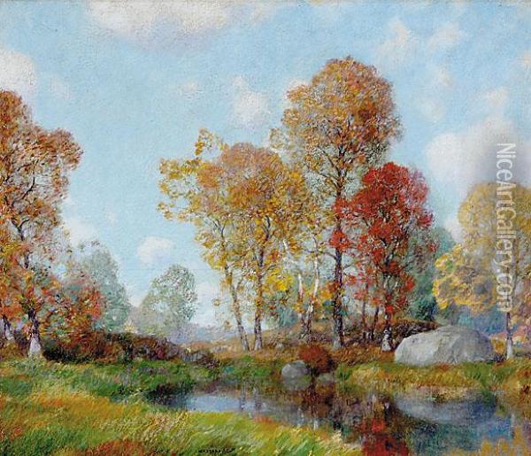 Tryon North Carolina Landscape Tryon Artists Oil Painting - Lawrence Mazzanovich