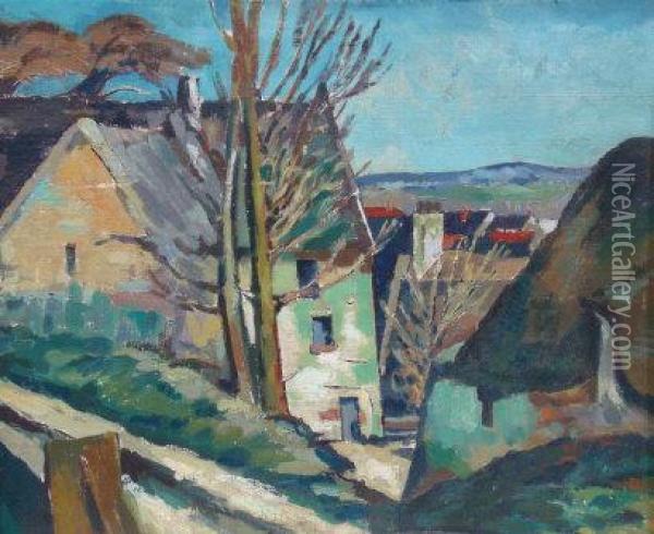 A Village View Oil Painting - Paul Cezanne