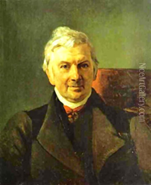 Portrait of the Professor of the Moscow Medical Academy K A Janish 1841 Oil Painting - Julia Vajda