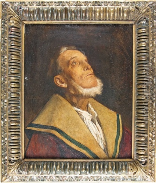 Portrait Of A Man Oil Painting - Eduard (Karl-Franz) von Gebhardt