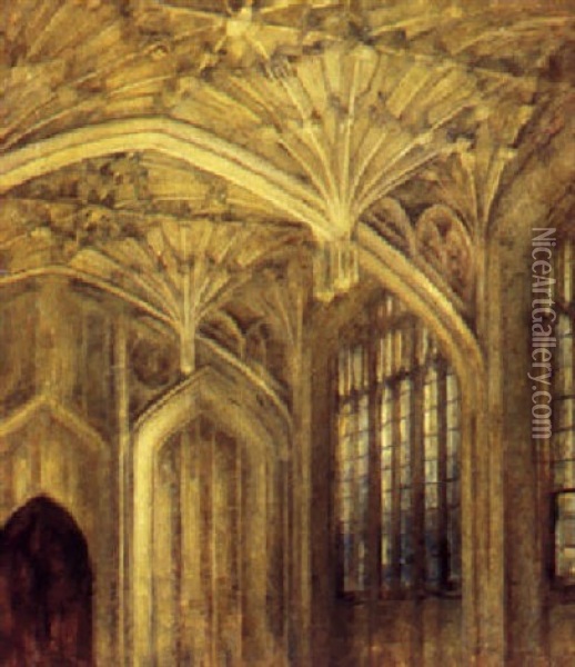 Interior Fra Christ Church Oxford Oil Painting - Svend Hammershoi