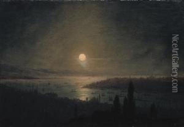 View Of Constantinople At Night Oil Painting - Ivan Konstantinovich Aivazovsky
