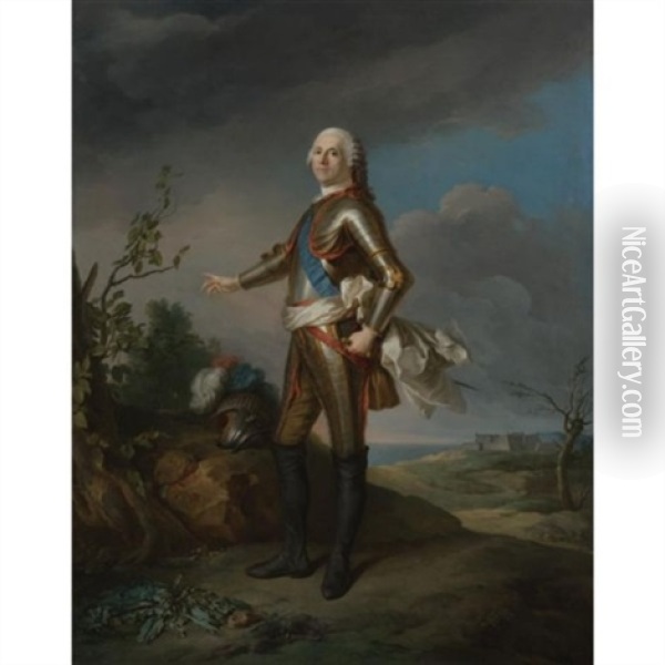 Portrait Of The Duc De Richelieu, Marechal De France Oil Painting - Jean Baptiste Nattier