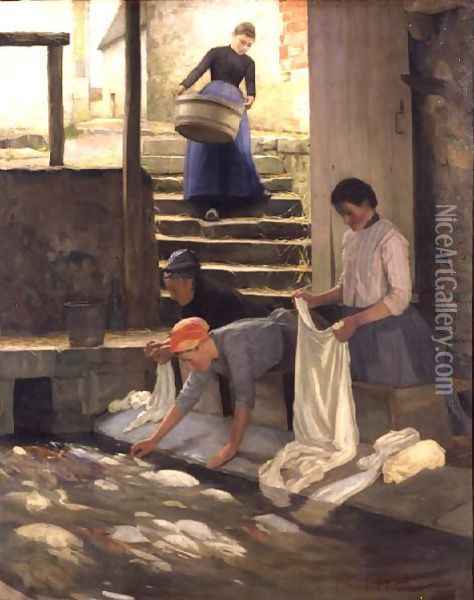 The Laundry Oil Painting - William Tom Warrener