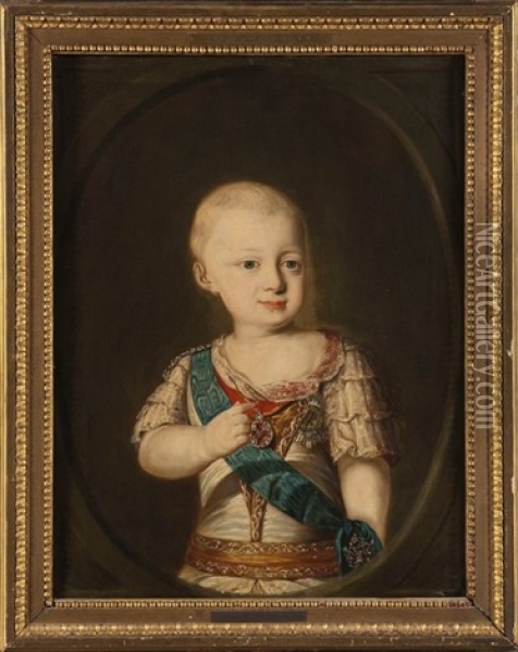 Portrait Du Grand - Duc Constantin Pavlovitch De Russie, Enfant Oil Painting - Fedor Stepanovich Rokotov