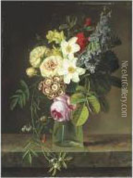 Bouquet De Fleurs Dans Un Vase Oil Painting - Christiaan van Pol