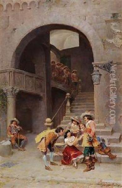 The Fortune Teller Oil Painting - Francesco Bergamini