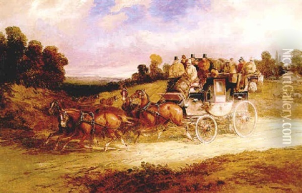 The Coach Oil Painting - Charles Cooper Henderson