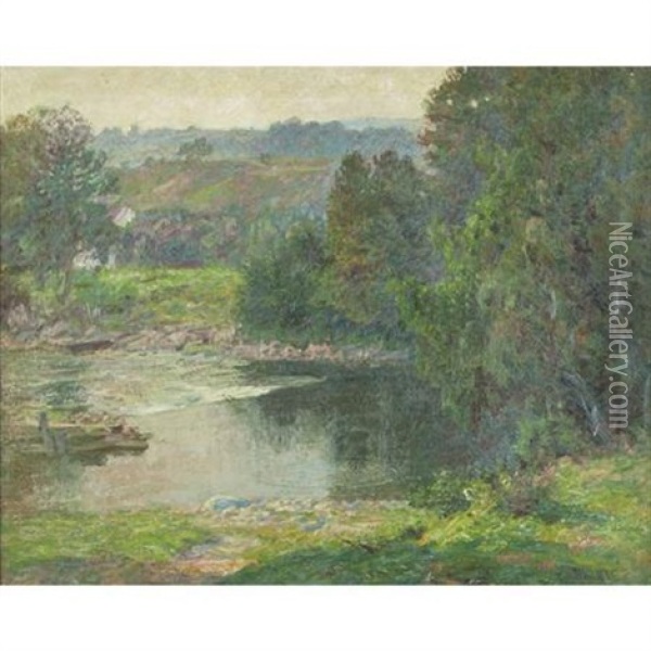 By The Riverside, By The Mill Pond Oil Painting - Edward Henry Potthast