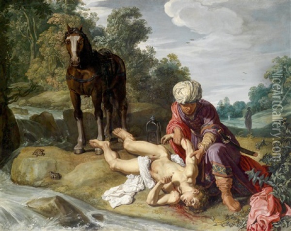 Der Barmherzige Samariter Oil Painting - Pieter Lastman