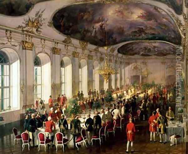 Celebration on the occasion of the anniversary of the Military Order of Maria Theresa Oil Painting - Siegmund L'Allemand