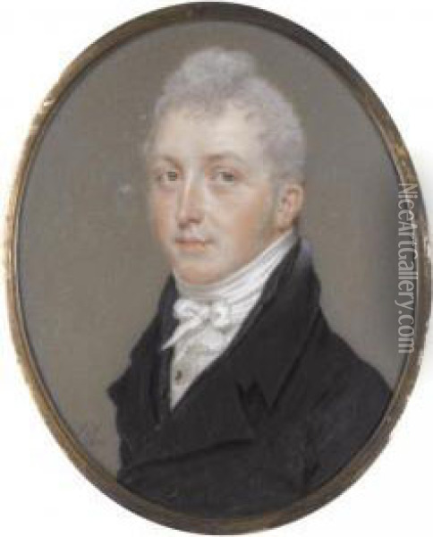 Portrait Of The Reverend Christopher William Baldrey Jeaffreson (1770-1846) Oil Painting - John I Smart