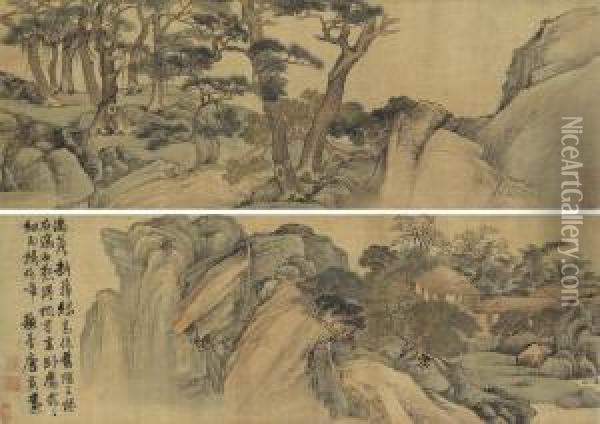 Listening To The Sound Of Pine Oil Painting - Tang Yin