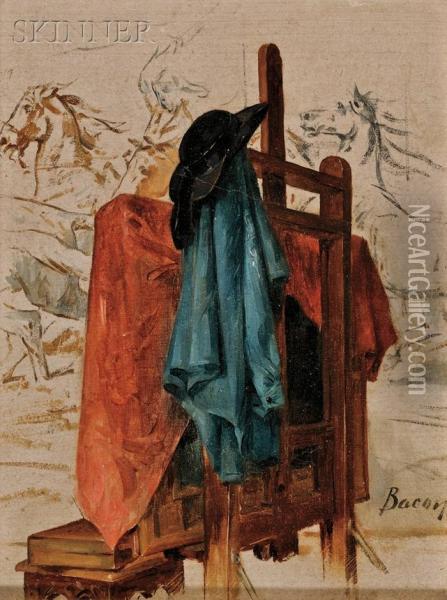 The Artist's Easel Oil Painting - Henry Bacon
