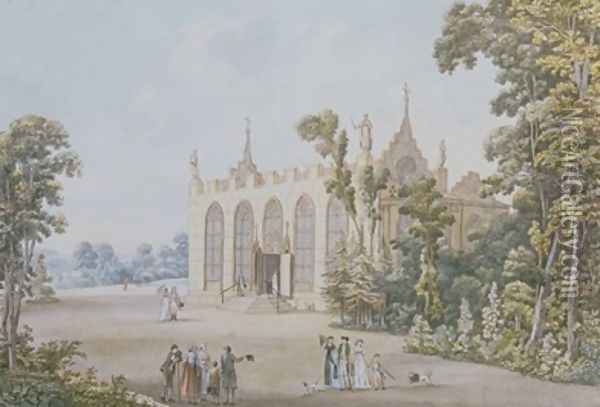 Gothic Chapel in the Ducal Park near Weimar Oil Painting - Georg Melchior Kraus