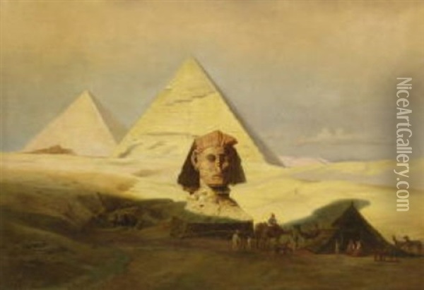 Die Pyramiden Von Gizeh Oil Painting - Carl Friedrich Heinrich Werner
