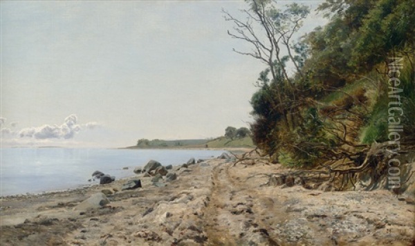 Am Strand Von Helgenaes, Im Ostlichen Jutland Oil Painting - Janus la Cour