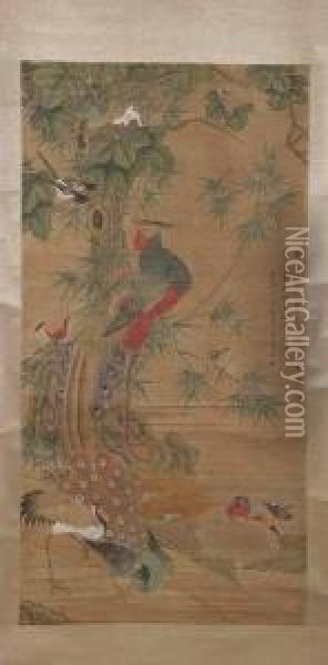 Phoenix And Bird Oil Painting - Wang Li