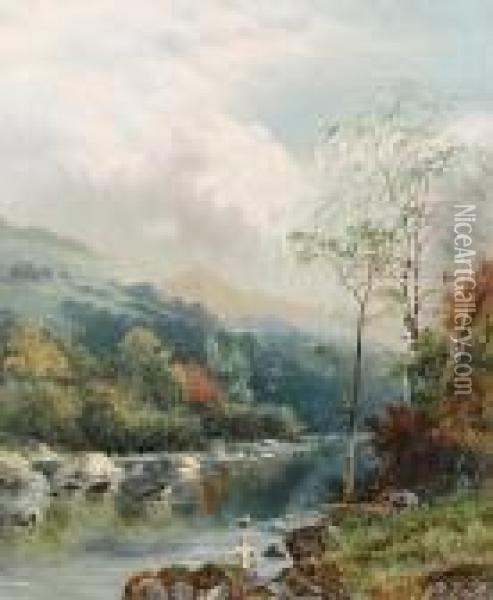 On The Dee Oil Painting - William Henry Mander