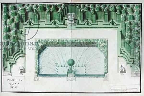 Design for a water garden at Versailles Oil Painting - Andre Le Notre